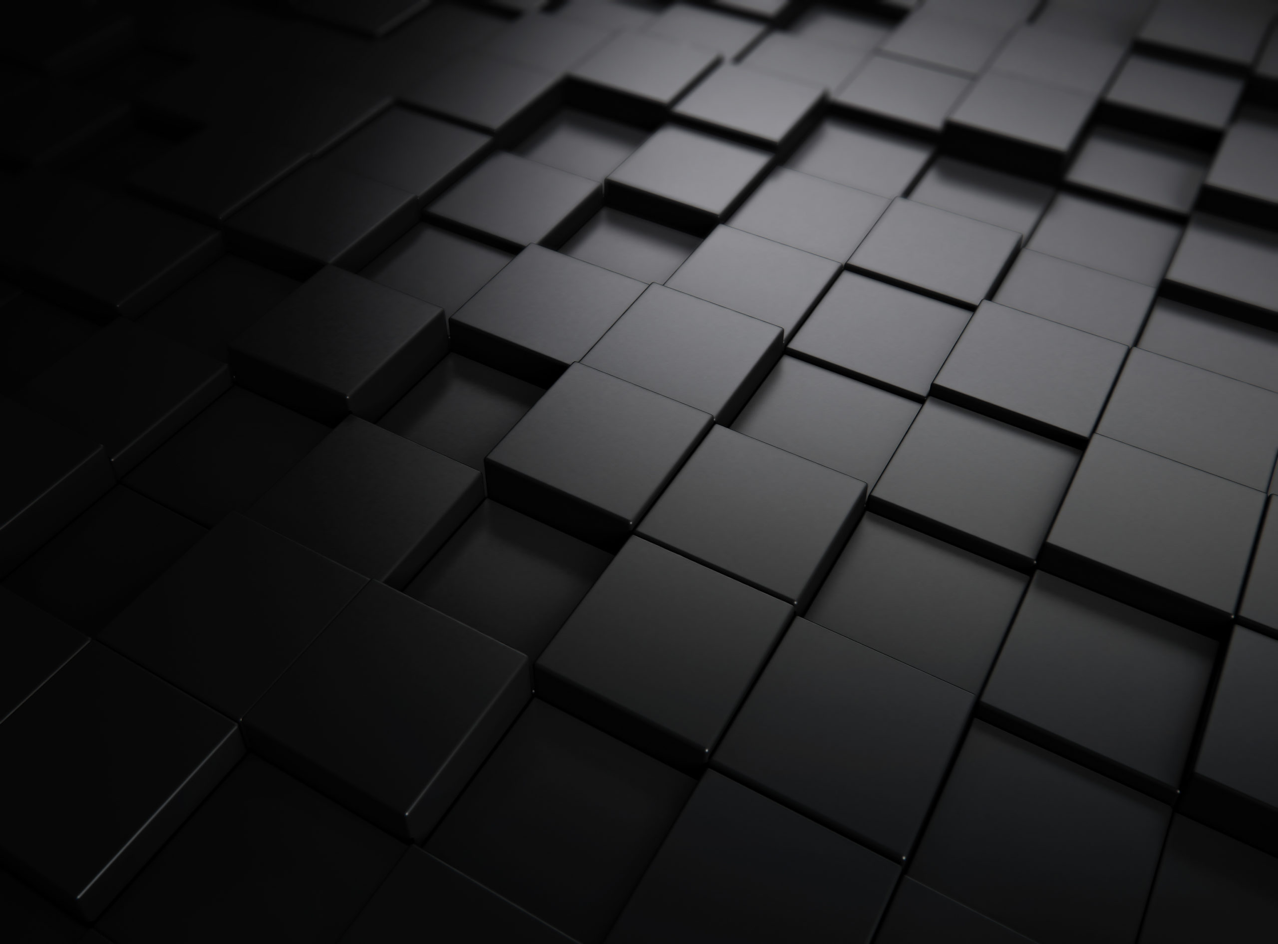 Abstract black blocks or cubes background. 3d Rendering.