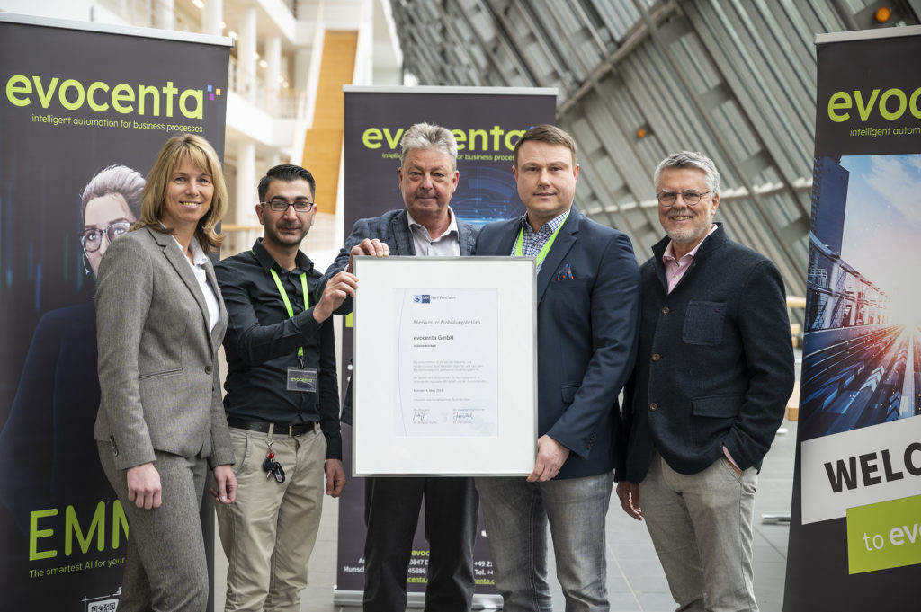 IHK-Ehrung für evocenta GmbH als Ausbildungsbetrieb